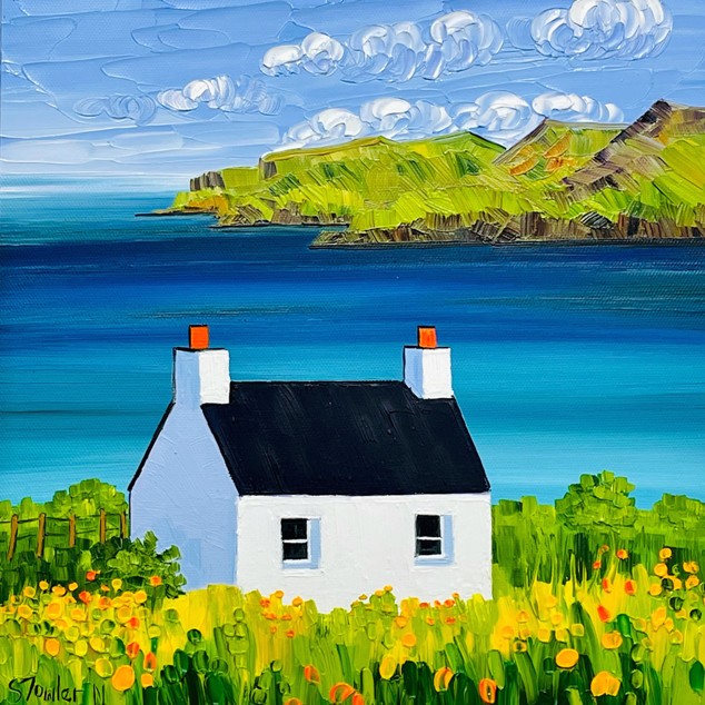 'Cottage at Calgary Bay Mull' by artist Sheila Fowler